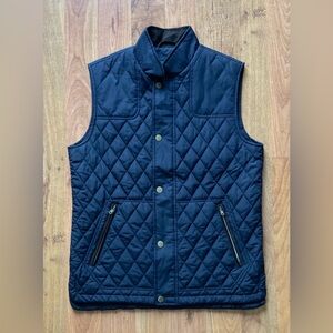 Orvis Route 7 Quilted Vest Men’s Medium Blue Full Zip Snap Up Closure
